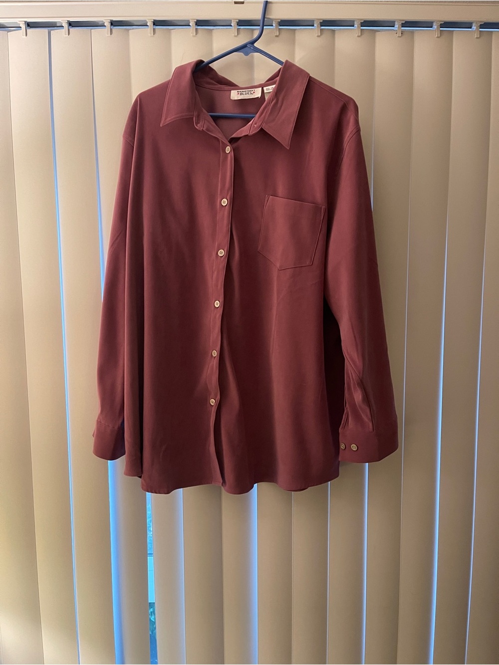 Main Street Blues Soft Button-Up Shirt in Deep Blush
